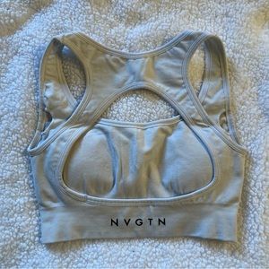 NVGTN White Open Back Sports Bra
